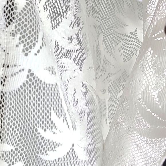 Authentic Gear White Lace Cover-up with Brown Embroidered Trim, Size S/M - Picture 4 of 7